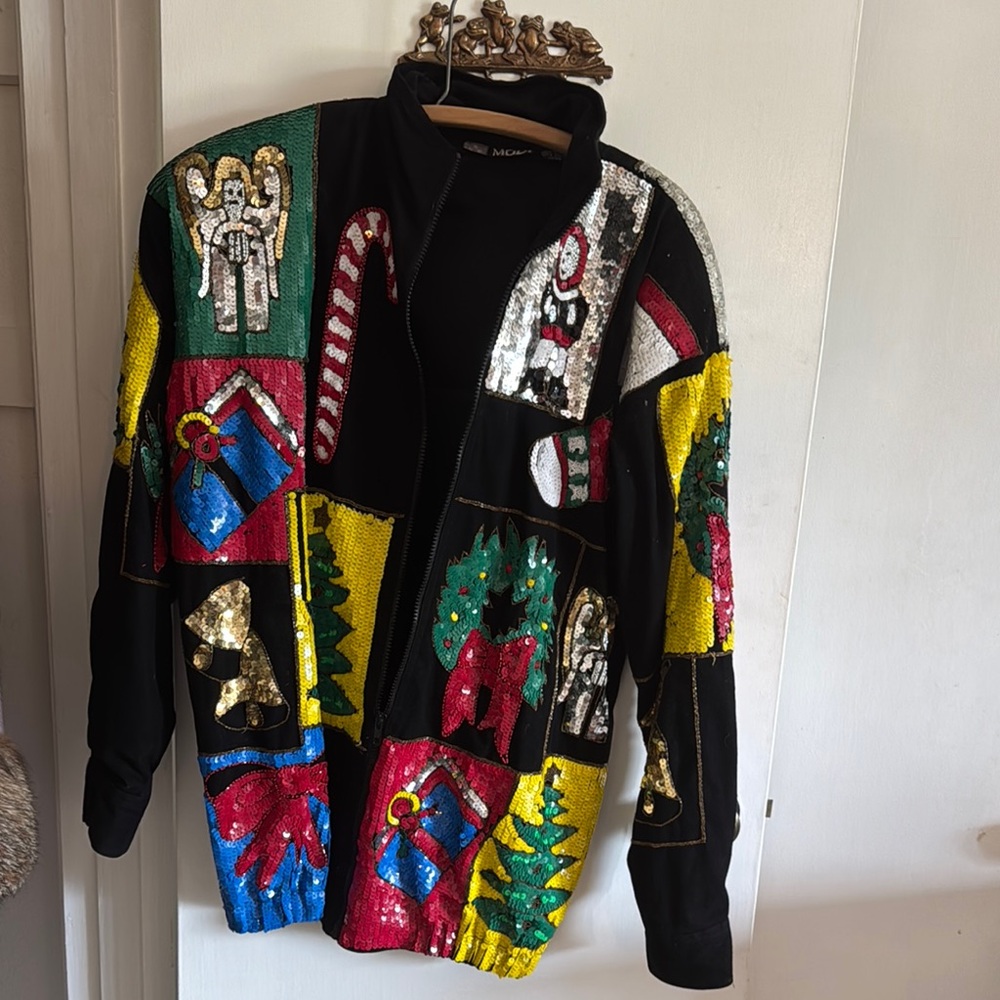 Festive Sequin Patchwork Jacket - image 1